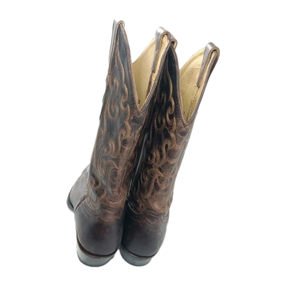 Cavender’s Burnished Chocolate Goat Leather Snip Toe Cowboy Boots Women’s 8.5 D - Picture 5 of 11